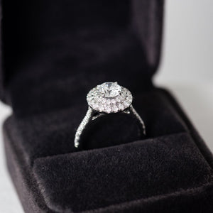 round brilliant cut diamond halo engagement rings sydney australia best price