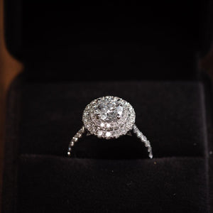 round brilliant cut diamond halo engagement rings sydney australia best price