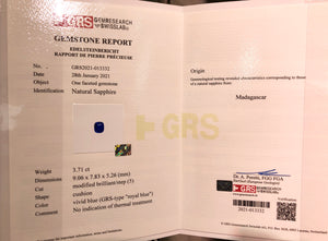 3.71ct Royal Blue Madagascar Sapphire - SPVB02