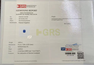 4.06 Royal Blue Sri Lanka Sapphire - SPVB04