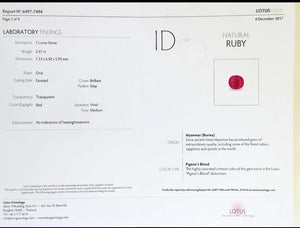2.47ct Pigeon Blood Burma Ruby - RUVR04