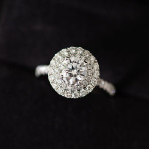 round brilliant cut diamond halo engagement rings sydney australia best price