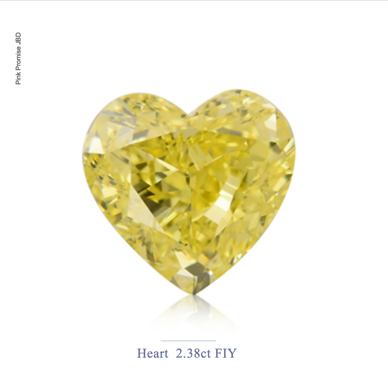 2.38ct Heart shape Fancy Intense Yellow Color Diamond, Y007