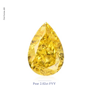 2.02ct Pear shape Fancy Vivid Yellow Color Diamond, Y220