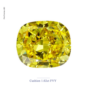 1.02ct Cushion shape Fancy Vivid Yellow Color Diamond, Y226