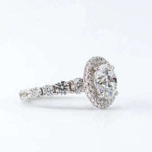 round brilliant cut diamond halo engagement rings perth custom design