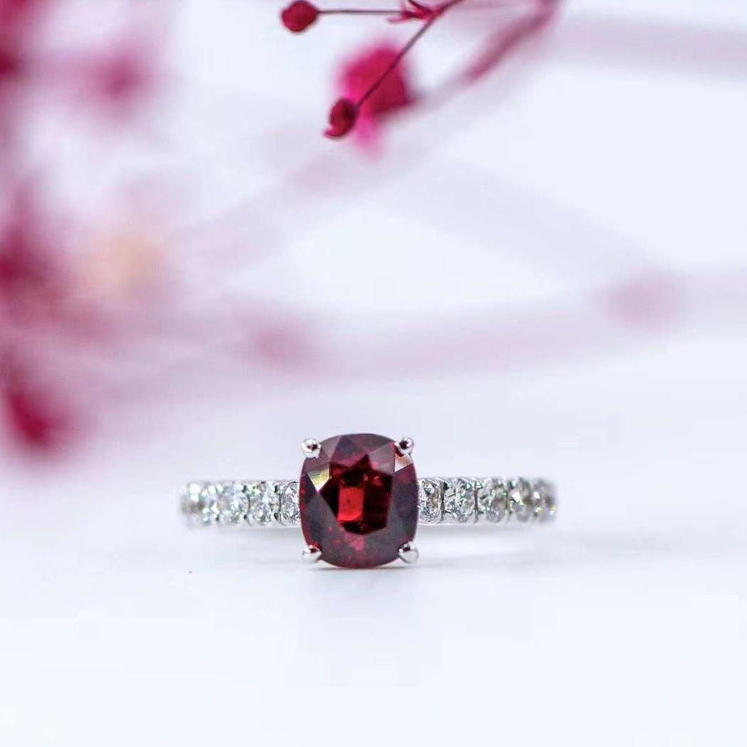 cushion cut ruby engagement rings brisbane australia custom jewelery
