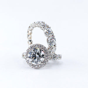 round brilliant cut diamond halo engagement rings perth custom design