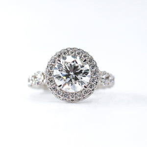 round brilliant cut diamond halo engagement rings perth custom design