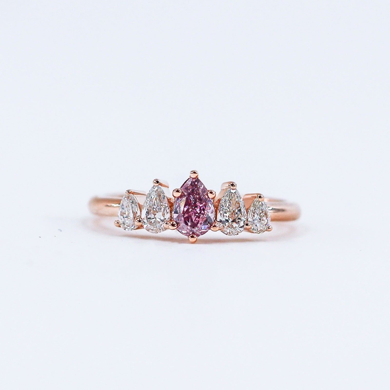 Pear Shaped Fancy Vivid Pink Diamond Engagement rings Melbourne Competitive pricing