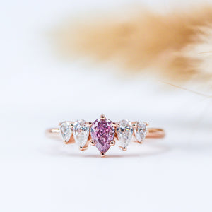 Pear Shaped Fancy Vivid Pink Diamond Engagement rings Melbourne Competitive pricing