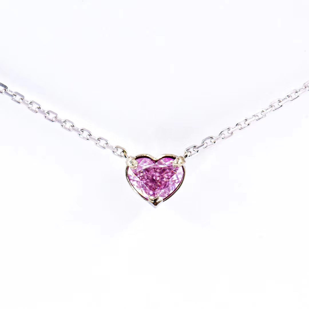 Heart shape fancy vivid pink diamond pendants perth best value